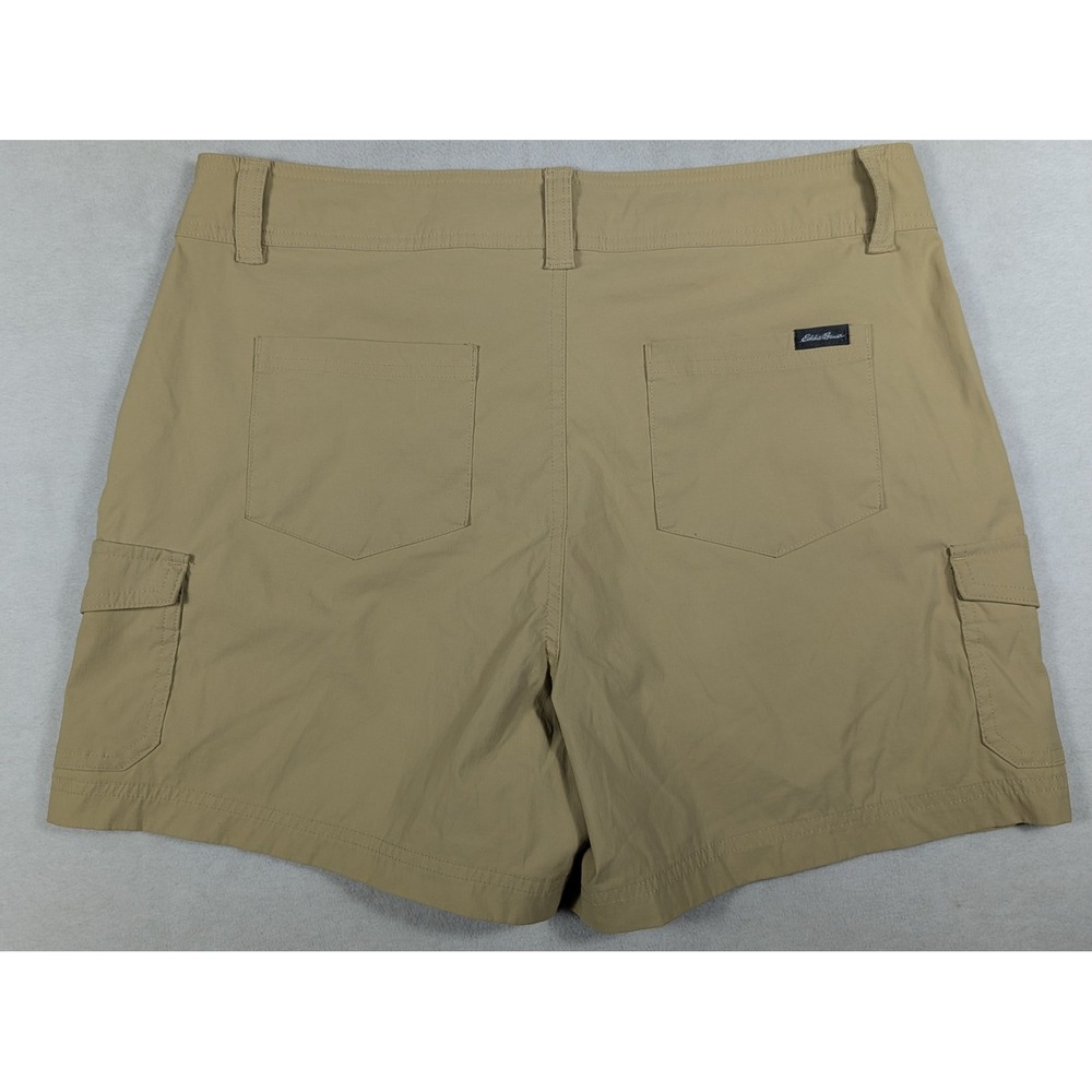 Lot of 2 Eddie Bauer Womens Cargo Pocket Shorts Gray Tan Size 12 Hiking Stretch - Picture 7 of 9